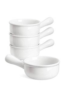 lot 98P image: 4 Le Tauci French Onion Soup Bowls 15 oz - Brand New