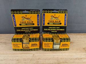lot 129P image: Tiger Balm Ultra Strength Pain Relieving Ointment .63oz, 2 Total - Brand New