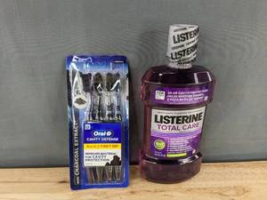lot 125P image: 4 Oral-B Cavity Defense Charcoal Toothbrushes & Listerine Total Care Mouthwash 1 L - Brand New