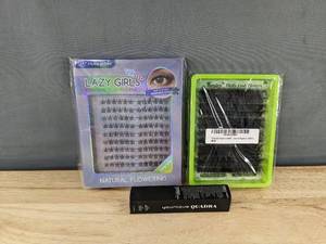 lot 289 image: Lazy Girls Cluster Lashes & Kmilro Fluffy Lash Clusters & Younique Quadra Mascara - Brand New