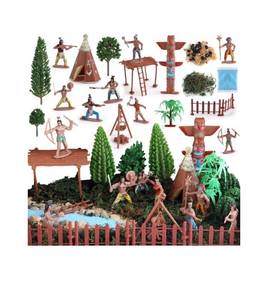 lot 131P image: Native American Diorama Figures & Accessories Set - Brand New