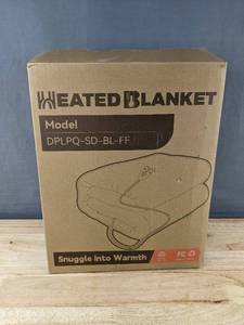 lot 60P image: DPLPQ-SD-BL-FF Electric Heated Blanket - White - Brand New