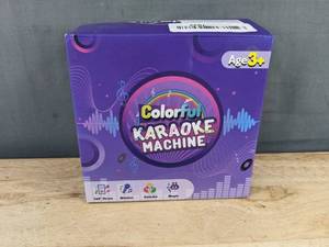 lot 351 image: Colorful Karaoke Machine - 2 Microphones Wireless Speaker - Brand New