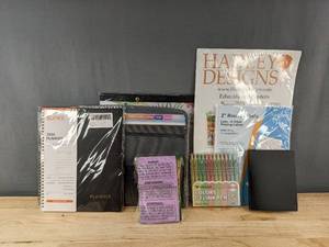 lot 354 image: Educational and Office Supplies 2026 Planner, Desk Calendar, Notepads, Labels, Gel Pens, Etc. - Brand New