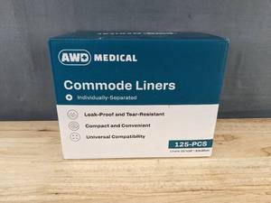 lot 361 image: 125 AWD Medical Commode Liners 21x16 in - Brand New