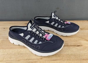 lot 53P image: Skechers Air-Cooled Memory Foam Sneakers - Womens Size 7, Navy Blue - Brand New