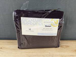 lot 381 image: Sweet Home Queen Size Sheet Set - Purple - Brand New
