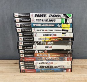 lot 13T image: 14 PlayStation 2 Games - Madden 06, NBA Live, NHL, Wheel of Fortune, God of War, NASCAR, Guitar Hero C