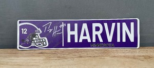 lot 36G image: Percy Harvin Autographed Minnesota Vikings Football Mini Street Style 15.75 Sign I