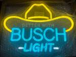 Busch Light Cowboy Better With LED Neon Beer Sign - Brand New