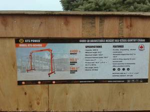 4400-LB ADJUSTABLE HEIGHT ALL-STEEL GANTRY CRANE