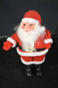 lot 245 image: Santa Claus Figurine - Red Suit with White Fur Trim, Gold Belt Buckle