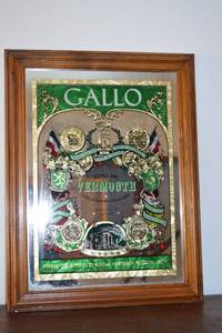 lot 294 image: Gallo Vermouth Extra Dry Framed Advertising Poster - Vintage Wall Art