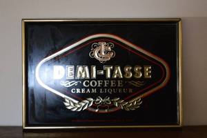 lot 295 image: Demi-Tasse Coffee Cream Liqueur Sign - Vintage Advertising Framed Panel