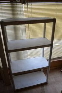 lot 351 image: White 3-Tier Shelving Unit - Freestanding Storage Organizer