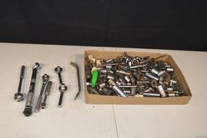 lot 132 image: Assorted Socket Wrench Set with Ratchets, Extensions & Sockets