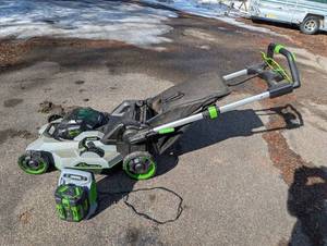 lot 8 image: EGO 56V 21-Inch Self-Propelled Lawn Mower with Battery & Charger