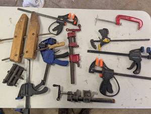 lot 66 image: Irwin Quick-Grip Clamp Set - Assorted Bar & Pipe Clamps, Wood Jigs & Hand Tools