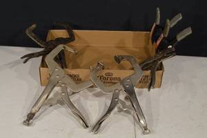 lot 145 image: Clamp Set - C-Clamps & Locking Pliers (Vintage Metal Tools)