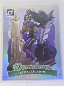 Lamar Jackson 2025 Panini Donruss Downtown #1 Jumbo - Baltimore Ravens Football Card