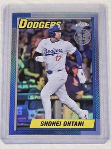 lot 43 image: Shohei Ohtani 2025 Topps Chrome Refractor #90CB-7 - Los Angeles Dodgers Baseball Card