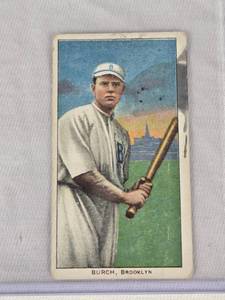 lot 48 image: Al Burch 1909-1911 T206 Piedmont Factory No. 25 - Brooklyn Baseball Vintage Card