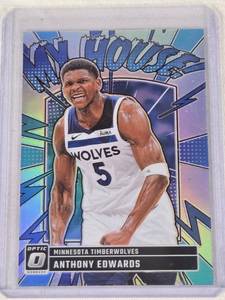 lot 72 image: Anthony Edwards 2024-25 Panini Donruss Optic My House Silver Holo Prizm Insert #IN-2 - Minnesota Timberwolves Basketball Card