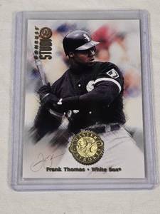 lot 88 image: Frank Thomas 1997 Donruss Studio Gold Press Proof Insert and Numbered 19352000- Chicago White Sox Baseball Card