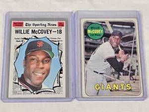 lot 92 image: Lot of 2 Willie McCovey Baseball Cards Including 1969 Topps All-Star and 1970 Topps