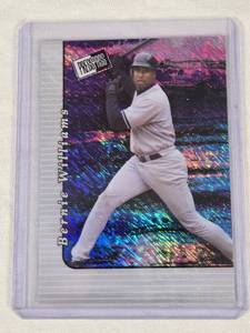 lot 94 image: Bernie Williams 1990s Era Press Pass Premium Pre-Production Proof Foilboard 1 of 1 - New York Yankees Baseball Card
