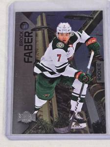 lot 95 image: Brock Faber Rookie 2023-24 SkyBox Metal Universe #181 - Minnesota Wild Hockey Card