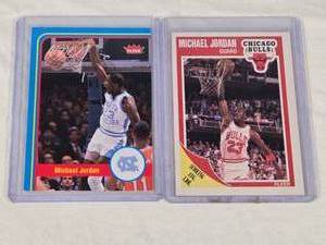 lot 96 image: Lot of 2 Michael Jordan Basketball Cards including Fleer Retro and Fleer Scoring Leader Cards