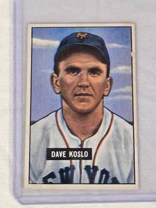 lot 99 image: Dave Koslo 1951 Bowman #90 - New York Giants Vintage Baseball Card