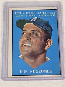 lot 100 image: Don Newcombe 1956 Topps Most Valuable Player a 1961 Topps Card #483 - Brooklyn Dodgers Vintage Baseball Card