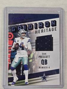lot 105 image: Dak Prescott 2019 Panini Prestige Gridiron Heritage Xtra Points Relic #GH-DP - Dallas Cowboys Football Card