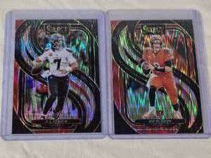 lot 106 image: Lot of 2 Football Cards Featuring C.J. Stroud and Joe Burrow Prizm Inserts