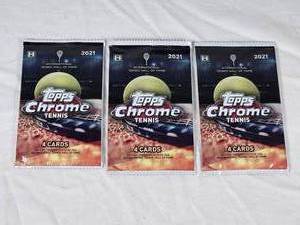 lot 112 image: Lot of 3 Unopened Packs of 2021 Topps Chrome Tennis Cards