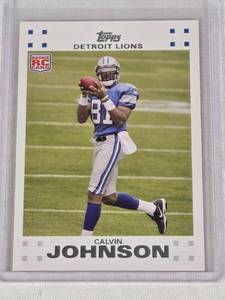 lot 131 image: Calvin Johnson Rookie 2007 Topps #2 - Detroit Lions Football Card