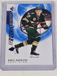lot 132 image: Kirill Kaprizov Rookie 2020-21 Upper Deck SP Authentic #129 - Minnesota Wild Hockey Card