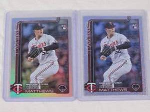 lot 135 image: Lot of 2 Zebby Matthews Rookie Debut Baseball Cards Including Foil and Foil SP