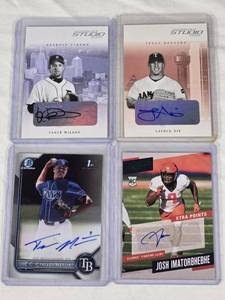 lot 146 image: Lot of 4 Autographed Sports Cards Featuring Lance Nix, Josh Imatorbhebhe, Vance Wilson, and Trevor Martin Baseball and Football Cards