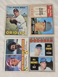 lot 161 image: Lot of 4 Vintage Baseball Cards Featuring Luis Aparicio, Rod Carew, Jim Rice, Mike Schmidt