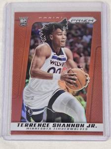 lot 175 image: Terrence Shannon Jr. Rookie 2024 Panini Prizm Red Prizm #34 and Numbered 95199 - Minnesota Timberwolves Basketball Card