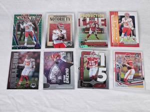 lot 179 image: Lot of 8 Patrick Mahomes II Football Cards Including Notoriety and Will to Win