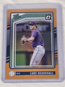 lot 186 image: Luke Keaschall Rookie 2024 Panini Donruss Optic Rated Prospect Prizm #152 and Numbered 41199 - Minnesota Baseball Card