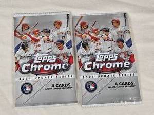 lot 193 image: Lot of 2 Unopened Topps Chrome 2021 Update Series Baseball Card Packs
