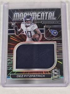 lot 205 image: Dez Fitzpatrick Rookie 2021 Panini Spectra Monumental Memorabilia Jumbo Relic Prizm #MM-DF and Numbered 4875 - Tennessee Titans Football Card