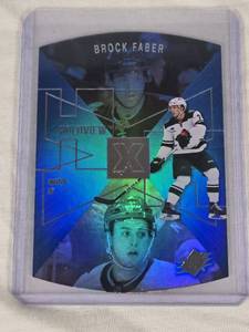 lot 207 image: Brock Faber Rookie 2023-24 Upper Deck SPx Holo Die Cut #21 - Minnesota Wild Hockey Card