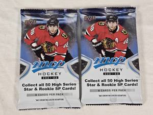 lot 215 image: Lot of 2 Unopened Packs of Upper Deck MVP 2021-22 Hockey Cards