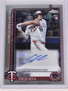 lot 225 image: Alan Roden Rookie 2025 Topps Chrome Auto #AC-AR - Minnesota Twins Baseball Card